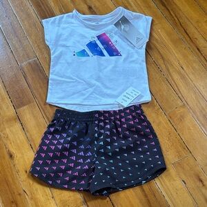 adidas Kids White and Black Matching Set